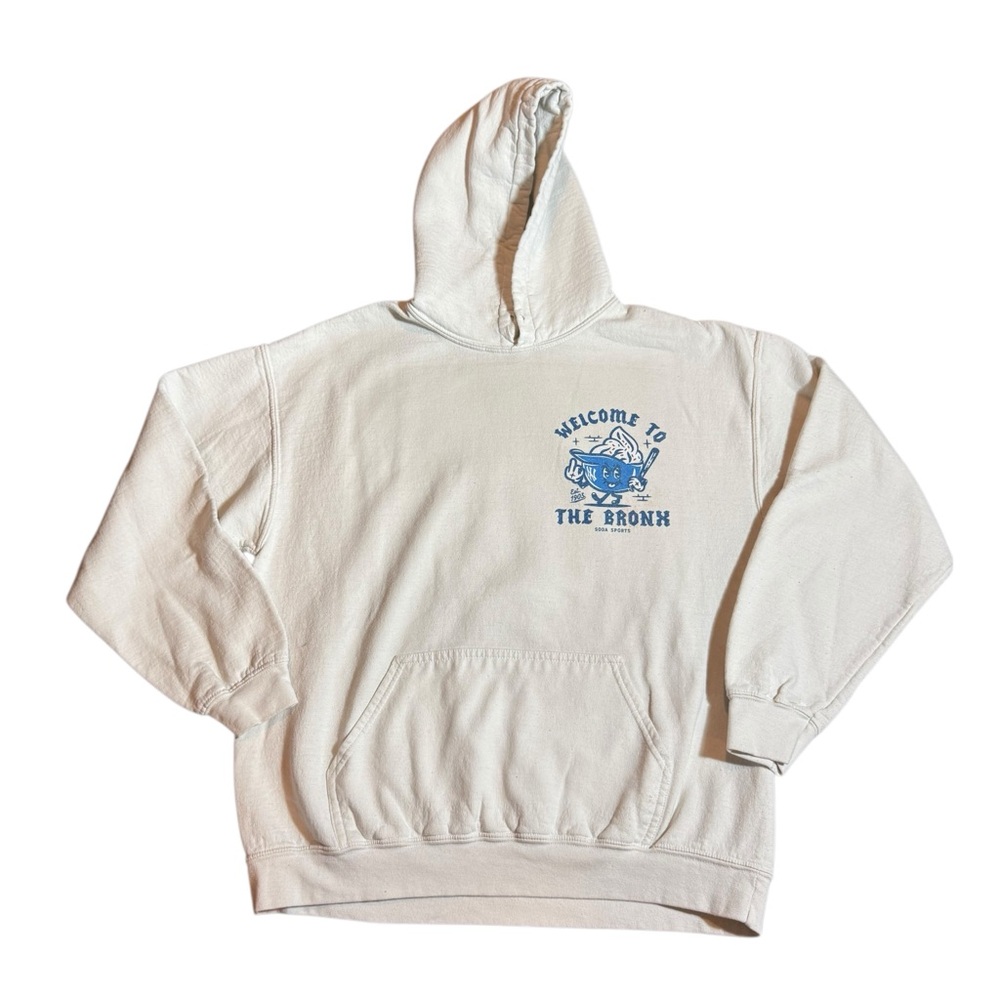 Soda Sports Welcome To The Bronx White Cotton Hoodie Men's Size Large - Picture 3 of 8